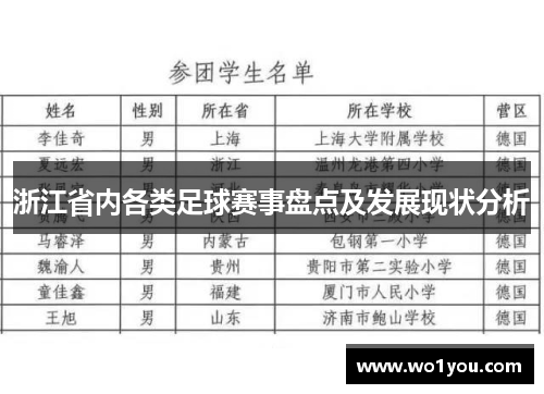 浙江省内各类足球赛事盘点及发展现状分析